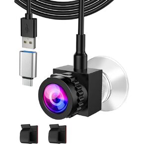 كاميرا ويب للاتصال بالعين مع ميكروفون 1080 بكسل كاميرا ويب للشاشة المركزية USB C/A لكاميرا الشاشة الوسطى للكمبيوتر الشخصي والكمبيوتر المحمول، تركيز قابل للتعديل، كاميرا مركزية لنظام التشغيل Windows/macOS 01 in Kuwait