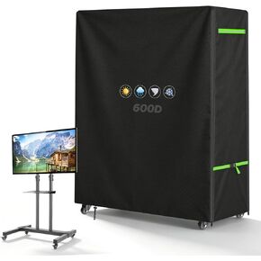 ZUYIYY Outdoor TV Cover for 60-65 Inch Screen, 600D Heavy Duty Waterproof Rolling TV Stand Cover for Mobile TV Cart on Wheels, Weatherproof Patio TV Protector with Zipper & Buckles, 59"Lx15"Wx55"H in Kuwait