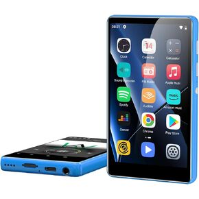 مشغل MP3 مع بلوتوث وواي فاي، مشغل MP3 SWOFY بسعة 80 جيجابايت مع Spotify، Spotify Kids، Audible، Pandora، Amazon Music، مشغل موسيقى 4 بوصة MP4 حتى 521 جيجابايت أزرق in Kuwait