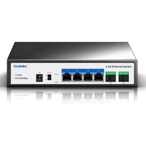 محول إيثرنت Goalake 6 منافذ، منافذ 4X2.5G RJ45 ومنفذ 2X10G SFP، سعة تحويل 60 جيجابت في الثانية، مثالية لـ 2.5 جيجا بايت NAS، فيديو 4K، كمبيوتر الألعاب، خادم 2.5 جيجا بايت، 2.5 جيجا بايت واي فاي AP، محول PCIe 2.5 جيجا بايت 2.5 جيجا بايت in Kuwait