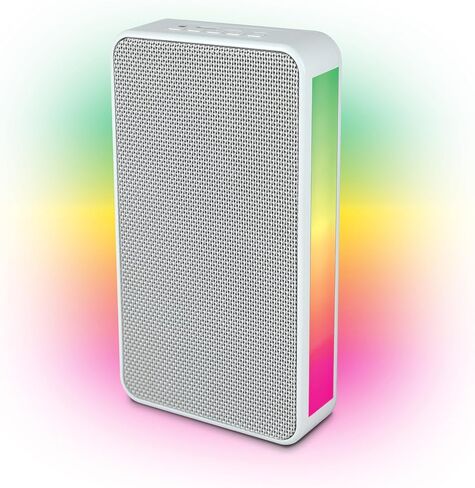 مكبر صوت بلوتوث مثبت على الحائط مع ضوء RGB، نظام صوت جراج لاسلكي بقدرة 10 وات، مكبرات صوت تعمل بالطاقة الخارجية للفناء أو الفناء الخلفي أو إعداد جهاز عرض الأفلام، أبيض، (عبوتان) in Kuwait