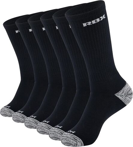 جوارب RBX Activewear للرجال مكونة من 6 قطع، جوارب دائرية من مزيج القطن الماص للرطوبة، عبوة متعددة، للجنسين in Saudi Arabia