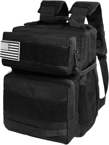 aiGear 15L Tactical Backpack for Men Women, Small Molle Military Backpack with 900D Oxford Fabric, Waterproof Hiking Daypack Bug Out Bag for Outdoor Travel Gym Work EDC Gear(15L Black) in Kuwait