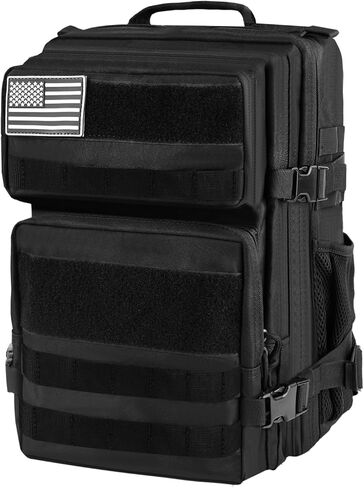 aiGear 15L Tactical Backpack for Men Women, Small Molle Military Backpack with 900D Oxford Fabric, Waterproof Hiking Daypack Bug Out Bag for Outdoor Travel Gym Work EDC Gear(15L Black) in Kuwait