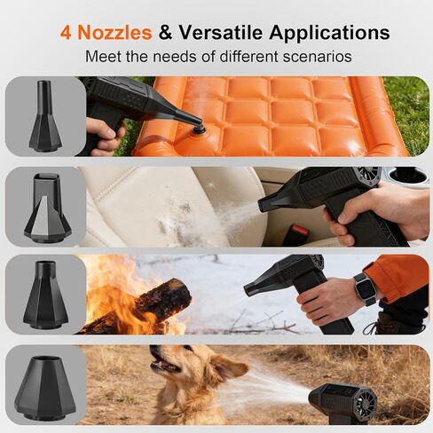 X3Max Compressed Air Duster 2026 Upgraded - 180000 RPM Brushless Electric Blower, 3-Speed Turbo, 4 Nozzles, Rechargeable Cordless Duster for Keyboard PC,Snow Leaves, Canned Air Alternative in Saudi Arabia
