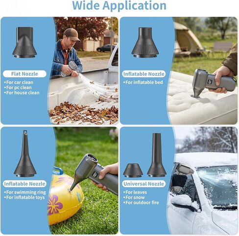 Electric Air Duster-150000RPM Compressed Air Duster with LED Display, 8000mAh Super Power Cordless Air Duster, 3-Gear Brushless Motor Blower, 5-in-1 Cleaning Kit for PC, Keyboard, Car, Outdoor in Saudi Arabia
