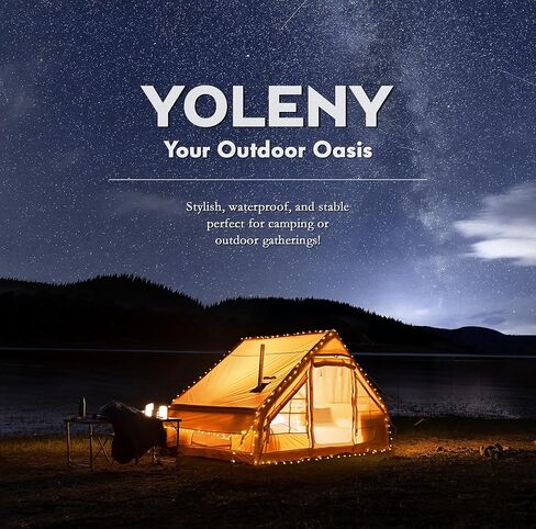 YOLENY خيام قابلة للنفخ للتخييم، خيمة أكسفورد مقاومة للماء تتسع لـ 4 أشخاص، سهلة الإعداد مع مضخة يدوية، خيمة كابينة محمولة مع مقبس موقد in Kuwait