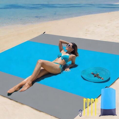 Decorwell Beach Blanket Waterproof Sandproof 83"x107" 1-6 Adults Extra Large Beach Mat Quick Drying Outdoor Picnic Mat Beach Accessories for Travel, Camping, Hiking in Saudi Arabia