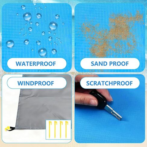 Decorwell Beach Blanket Waterproof Sandproof 83"x107" 1-6 Adults Extra Large Beach Mat Quick Drying Outdoor Picnic Mat Beach Accessories for Travel, Camping, Hiking in Saudi Arabia