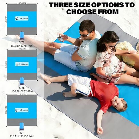 Decorwell Beach Blanket Waterproof Sandproof 83"x107" 1-6 Adults Extra Large Beach Mat Quick Drying Outdoor Picnic Mat Beach Accessories for Travel, Camping, Hiking in Saudi Arabia