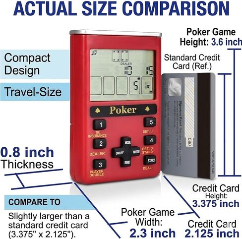 Lyght Electronic Handheld 7 in 1 Poker Game, Blackjack, Deuces, Baccarat, Slot, Lottery, Lucky 7 Dice, Casino Game… in Saudi Arabia
