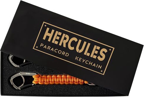 HERCULES Paracord Keychain Set – 2 Pack Lanyard Rope with Aluminum Clip, Durable Paracord Wrist Strap for Outdoor Activities, Black in Saudi Arabia