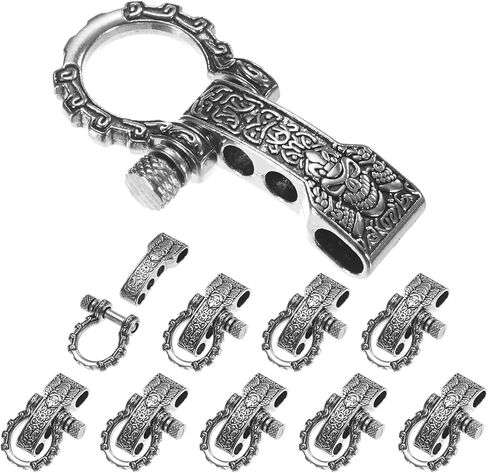Paracord Bracelet Shackle Buckle [10PCS] - Adjustable Metal Pattern Bow Shackle Use for Survival Bracelets Belt & Outdoor Rope - [Silver-Round Head] Screw Pin Anchor Buckles in Saudi Arabia