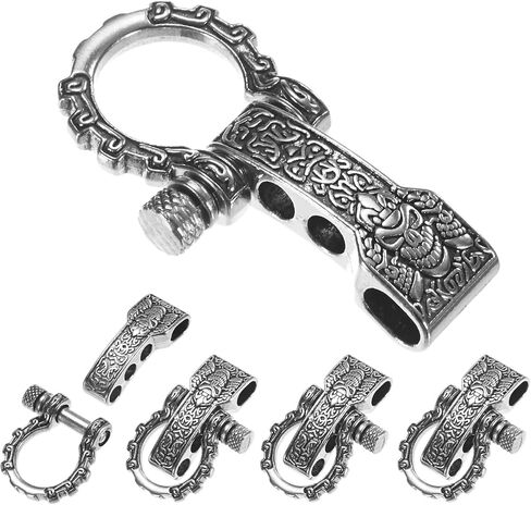 Paracord Bracelet Shackle Buckle [10PCS] - Adjustable Metal Pattern Bow Shackle Use for Survival Bracelets Belt & Outdoor Rope - [Silver-Round Head] Screw Pin Anchor Buckles in Saudi Arabia