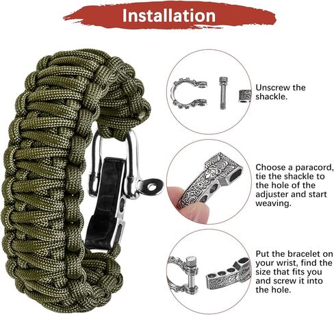 Paracord Bracelet Shackle Buckle [10PCS] - Adjustable Metal Pattern Bow Shackle Use for Survival Bracelets Belt & Outdoor Rope - [Silver-Round Head] Screw Pin Anchor Buckles in Saudi Arabia