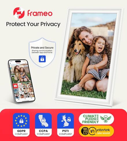 BIGASUO 15.6" Digital Picture Frame, 64GB WiFi Digital Frame Frameo with 1920x1080 FHD IPS Touch Screen, Share Photos Videos via Frameo App, Support SD/USB Drive, Best Gifts for Parents/Grandparents in Saudi Arabia