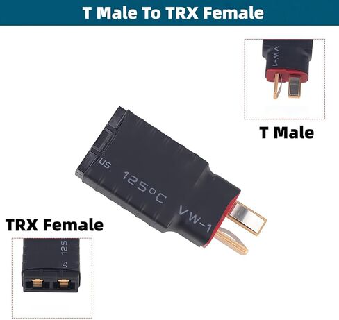 ذكر عمداء-T التوصيل إلى TRX/traxxas موصل سالب محول 3 قطعة ل RC شاحن بطارية مائل RC سيارة شاحنة الطائرة بدون طيار قارب in Kuwait