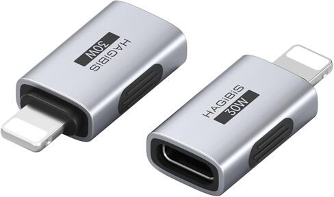 Hagibis USB-C to Lightning Adapter 2 Pack, 30W Fast Charging Type-C Female to Lightning Male Charging Converter, Date Transfer for iPhone 8/Xs/11/12/13/14 Pro Max AirPods iPad (ZJTN03) in Saudi Arabia