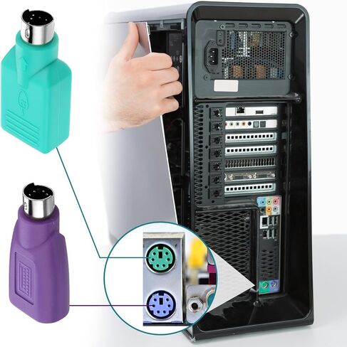 6 قطع PS/2 إلى USB A محول ذكر إلى أنثى محول لوحة المفاتيح 2 لون USB أنثى إلى PS/2 ذكر محول للماوس ولوحة المفاتيح PS-2 جاك USBs بديل التوصيل لأجهزة الكمبيوتر المكتبية والكمبيوتر المحمول والكمبيوتر المحمول in Kuwait