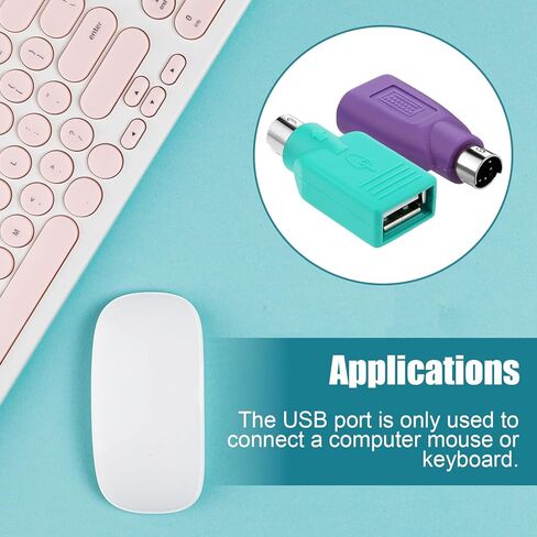 6 قطع PS/2 إلى USB A محول ذكر إلى أنثى محول لوحة المفاتيح 2 لون USB أنثى إلى PS/2 ذكر محول للماوس ولوحة المفاتيح PS-2 جاك USBs بديل التوصيل لأجهزة الكمبيوتر المكتبية والكمبيوتر المحمول والكمبيوتر المحمول in Kuwait