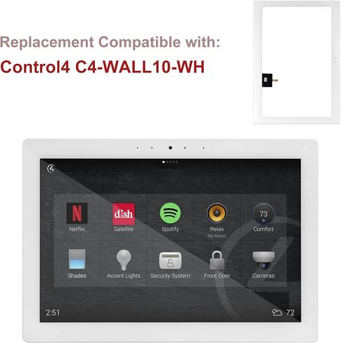 New Touch Screen Glass Digitizer Replacement for Control4 C4-WALL10-WH 10.1inch Touchscreen Front Glass Panel with Repair Tools (with Frame,NO LCD Display) in Saudi Arabia