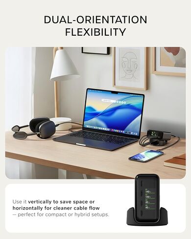 Satechi ChargeView™ 140W Desktop Charger, GaN Charging Station with Live Power Display, Four USB-C Ports, Designed for Modern Workspaces, Space Black in Saudi Arabia
