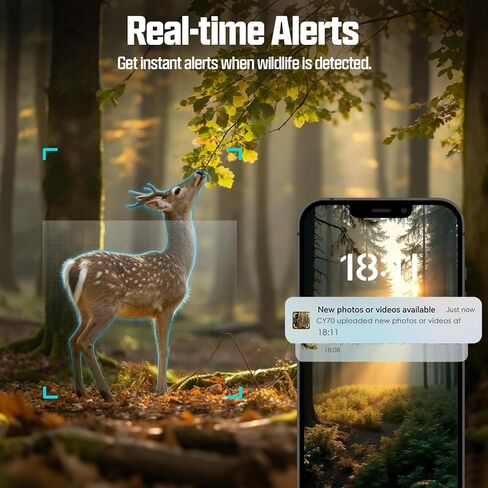 كاميرا CEYOMUR Trail مع بطاقة TF سعة 64 جيجابايت، وكاميرا خلوية 4G LTE مع بطارية 5200 مللي أمبير في الساعة، وبث مباشر بدقة 2K HD، وكاميرات ألعاب تعمل بالطاقة الشمسية مع حركة رؤية ليلية مقاومة للماء IP66 in Kuwait