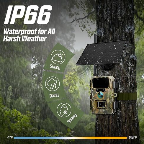 كاميرا CEYOMUR Trail مع بطاقة TF سعة 64 جيجابايت، وكاميرا خلوية 4G LTE مع بطارية 5200 مللي أمبير في الساعة، وبث مباشر بدقة 2K HD، وكاميرات ألعاب تعمل بالطاقة الشمسية مع حركة رؤية ليلية مقاومة للماء IP66 in Kuwait