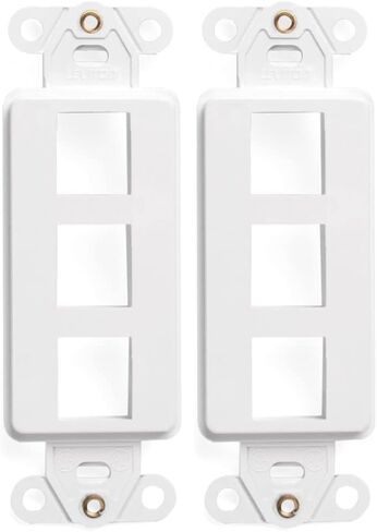Leviton 41643-W QuickPort Decora Insert, 3-Port, White (Pack of 2) in Saudi Arabia