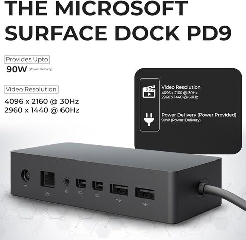 Microsoft Surface Dock PD9-00003 - Surface Pro Docking Station (Black) (Renewed) in Saudi Arabia