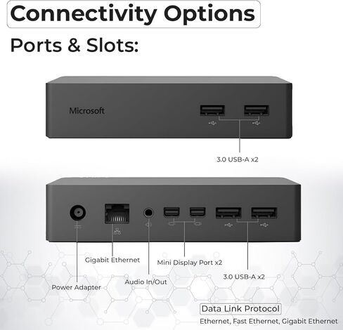 Microsoft Surface Dock PD9-00003 - Surface Pro Docking Station (Black) (Renewed) in Saudi Arabia