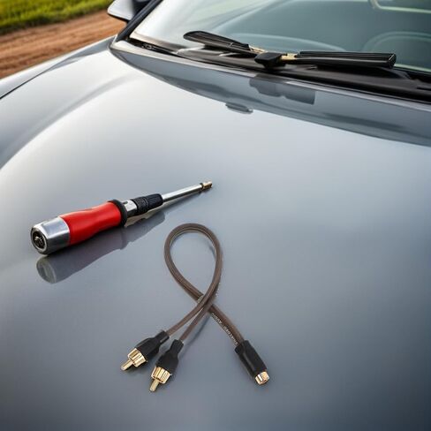 Veemoon RCA Car Audio Cable Splitter 1 Male to 2 Female Copper Extension Cord for Car Stereo Speaker System in Saudi Arabia