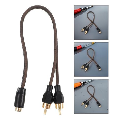 Veemoon RCA Car Audio Cable Splitter 1 Male to 2 Female Copper Extension Cord for Car Stereo Speaker System in Saudi Arabia