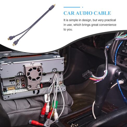 NUOBESTY Car Audio Splitter Cable Male to Dual Female Pure Copper Wire for Car Sound System 1 to 2 RCA Audio Converter Cord in Saudi Arabia