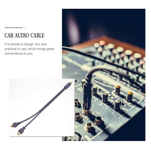 Abaodam Car Audio Y Adapter Cable Male to Dual Female RCA Signal Splitter Wire Pure Copper for Subwoofer Connection Vehicle Sound Equipment in Saudi Arabia