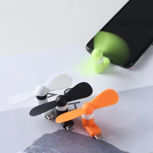 مروحة هاتف محمول صغيرة USB من النوع C، مروحة تبريد صامتة للسفر في المكتب، USB من النوع C، محمولة باليد (3 عبوات) in Saudi Arabia