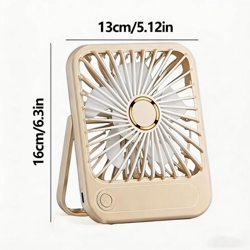 1Pc USB Portable Quiet Small Fan, Square Dual Motors Design, 5 Speed Adjustable, Powerful Airflow Cooling Fan, Personal Mini Fan for Home Office Car Outdoor Travel, 5.03x1.45x6.29 Inches,Almond White in Saudi Arabia