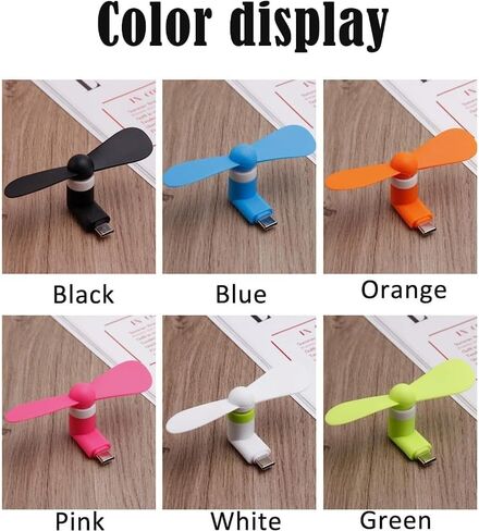 مروحة هاتف محمول صغيرة USB من النوع C، مروحة تبريد صامتة للسفر في المكتب، USB من النوع C، محمولة باليد (3 عبوات) in Saudi Arabia