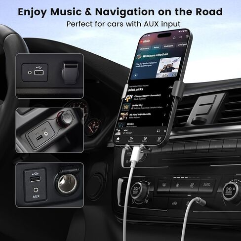 محول صوت لايتنينج إلى 3.5 ملم 2 حزمة وكابل Aux بطول 4 أقدام، محول Hi-Fi Lightning إلى مقبس سماعة الرأس وسلك Aux متوافق مع iPhone 14 13 12 11 XS XR X 8 7، ستيريو السيارة، سماعات الرأس، مكبر الصوت in Kuwait