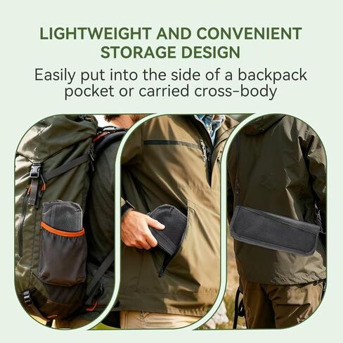 Extra Large Foldable Backpack Stool,with 3 Storage Pockets, Ideal for Camping, Hiking, Outdoor Activities and Events Maximum Weight Capacity 300 lbs (Black) in Saudi Arabia