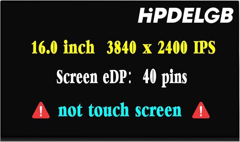 Replacement for HP ZBOOK Studio 16 G9 G10 G11 3840x2400 16.0" 40 Pins LCD Non-Touch Screen Display Digitizer Assembly in Saudi Arabia