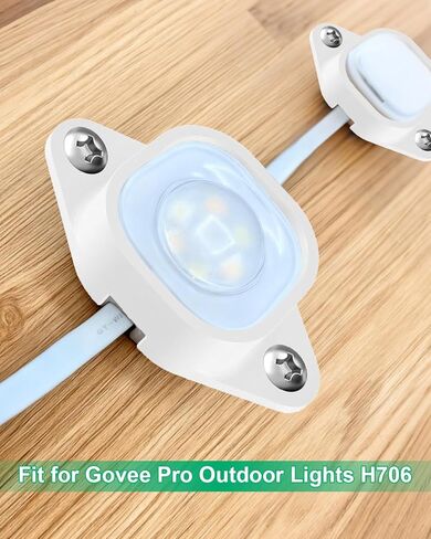 مشابك إضاءة متوافقة مع مصابيح Govee Pro الخارجية H706، دعامات تثبيت ثابتة لولبية، مشابك سوداء لتمديد الإضاءة الخارجية الدائمة (أبيض 120) in Kuwait