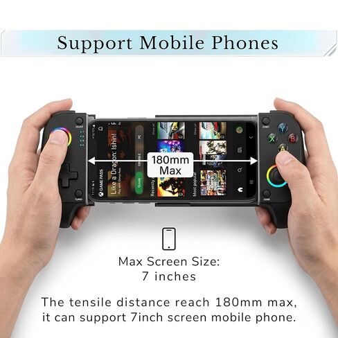 وحدة تحكم الألعاب المحمولة بتقنية البلوتوث الرقمية للمحول، iOS، Android والأجهزة اللوحية، لوحة ألعاب لاسلكية مع مشبك قابل للتعديل، اهتزاز مزدوج، دعم رسم الخرائط الرئيسية in Kuwait