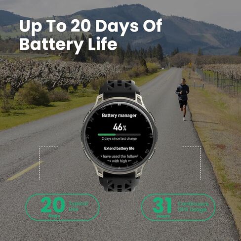 ساعة ذكية Amazfit Cheetah 2 Pro مقاس 48 مم بنظام تحديد المواقع العالمي (GPS)، شاشة AMOLED مقاس 1.32 بوصة، زجاج ياقوتي، حافظة Ti، تخزين 32 جيجابايت، بطارية تدوم 20 يومًا، 5 أجهزة الصراف الآلي، مصباح يدوي، خرائط غير متصلة بالإنترنت، أكثر من 170 رياضة لأجهزة in Kuwait