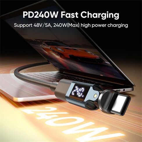 CCSmall 240W USB C Adapter Male to Female Connector, Type C Power Meter with Digital Display, 360° Rotatable USBC Right Angle Adapter for MacBook iPad iPhone 15/16/17 Samsung Galaxy PXT Blue in Saudi Arabia