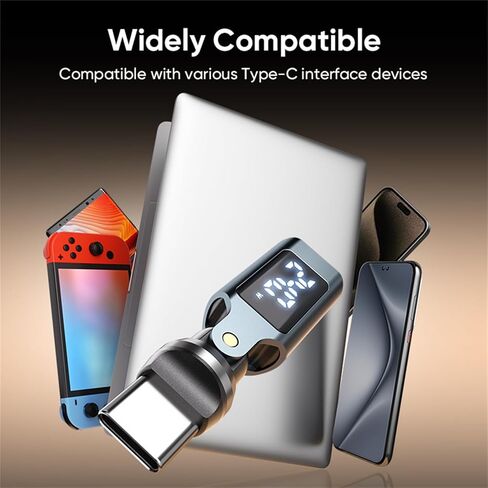 CCSmall 240W USB C Adapter Male to Female Connector, Type C Power Meter with Digital Display, 360° Rotatable USBC Right Angle Adapter for MacBook iPad iPhone 15/16/17 Samsung Galaxy PXT Blue in Saudi Arabia