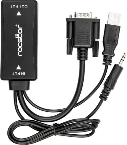 Rocstor VGA إلى HDMI M/F ADAP مع صوت USB وPWR in Saudi Arabia