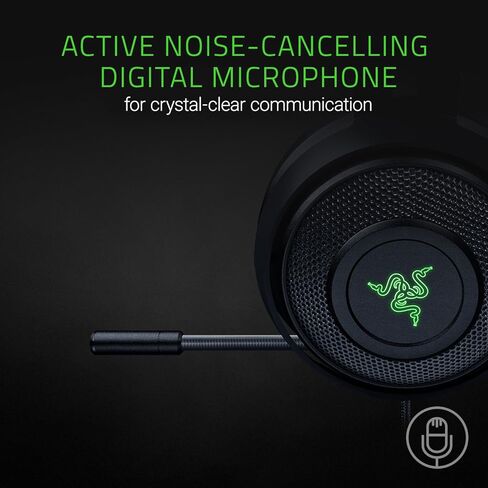 Razer Kraken 7.1 V2: 7.1 Surround Sound - Retractable Noise-Cancelling Mic - Lightweight Aluminum Frame - Gaming Headset Works with PC, PS4, Xbox One, Switch, & Mobile Devices - Black in Saudi Arabia