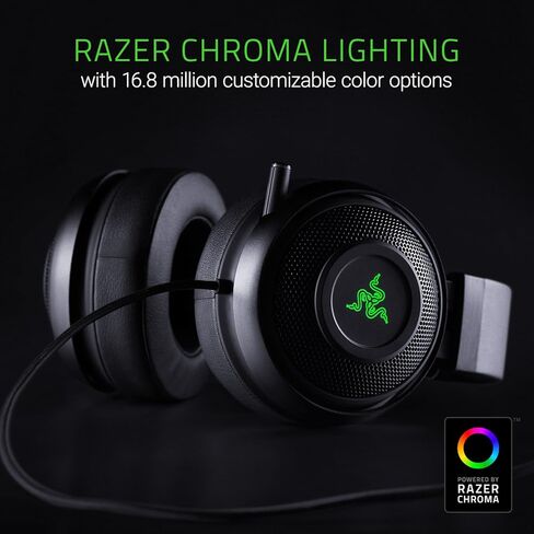 Razer Kraken 7.1 V2: 7.1 Surround Sound - Retractable Noise-Cancelling Mic - Lightweight Aluminum Frame - Gaming Headset Works with PC, PS4, Xbox One, Switch, & Mobile Devices - Black in Saudi Arabia