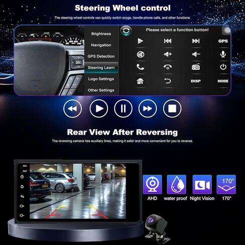 راديو سيارة 5GWifi لسيارة Toyota Tundra 2003-2006، 4Runner 2003-2009، Sequoia 2005-2007، RAV4 2001-2005، Hilux FJ Cruiser 7 بوصة تعمل باللمس Setero Upgrade، Carplay Android Auto GPS Bluetooth FM in Kuwait